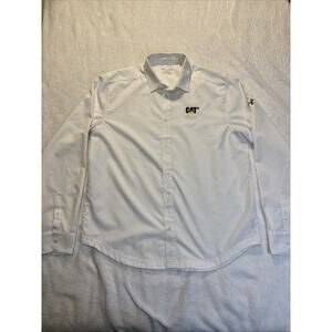 Under Armour Button Down Long Sleeve Heat Gear Caterpillar Embroidered Men LG